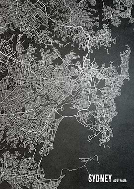 Sidney Chalkboard Map