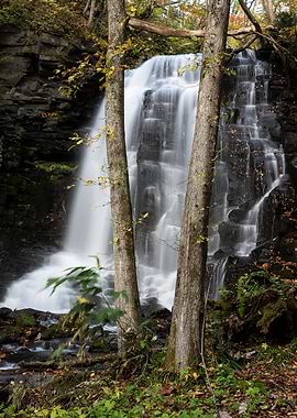 Autumn waterfall in Japan