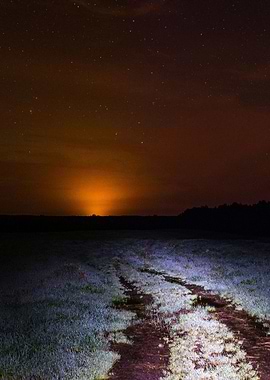 Country road at night