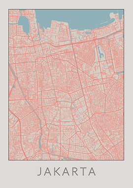 Jakarta Vintage Map