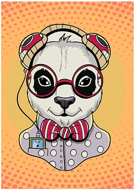 Retro Hipster Panda