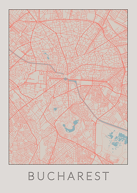 Bucharest Vintage Map