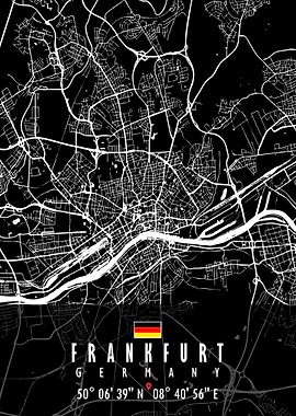 FRANKFURT MAP GERMANY