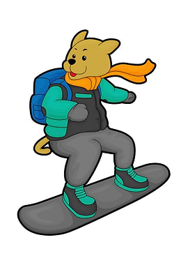 Dog Snowboard Sports