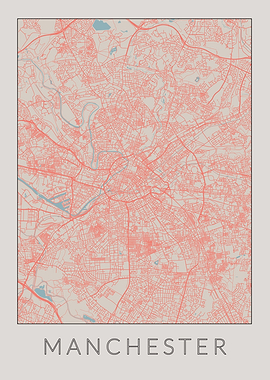 Manchester Vintage Map UK