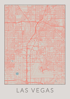 Las Vegas Vintage Map USA