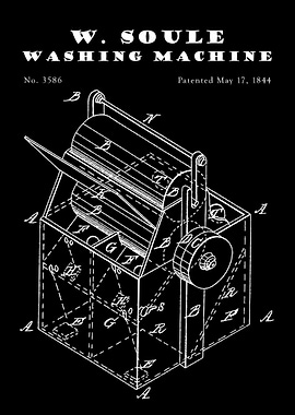 LAUNDRY PATENT 1844 BLACK