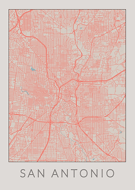 San Antonio Vintage Map
