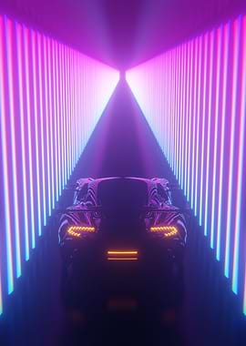 neon car