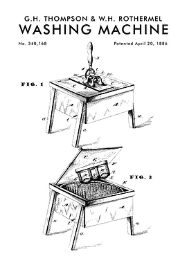 LAUNDRY PATENT 1866 WHITE