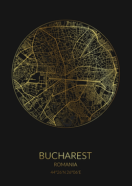 Bucharest Black Gold Map