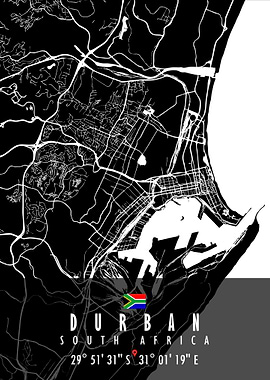DURBAN MAP SOUTH AFRICA