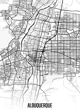 Albuquerque white map