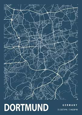Dortmund City Map Germany