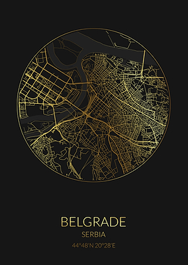 Belgrade Black Gold Map