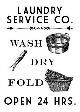 LAUNDRY 24 HRS WHITE