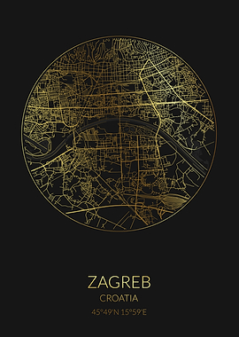 Zagreb Black Gold Map