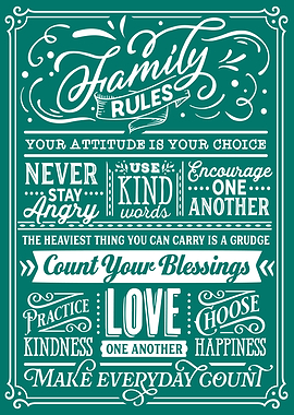 Family Rules Teal