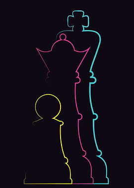 Colorful chess pieces