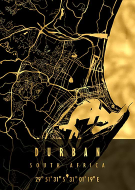 DURBAN MAP SOUTH AFRICA