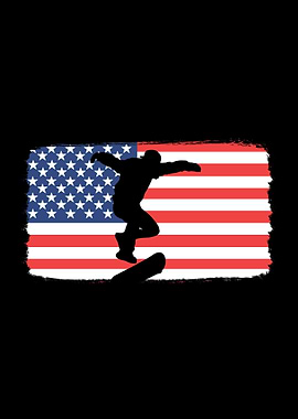 American Flag Skateboard