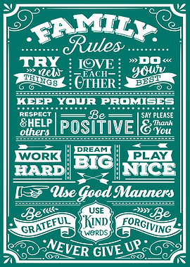 Family Rules Teal
