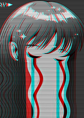 Sad Anime Girl Vaporwave