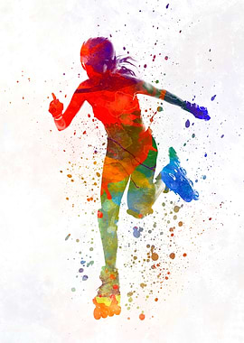 Woman in roller skates