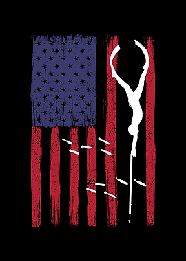 Spearfishing American Flag