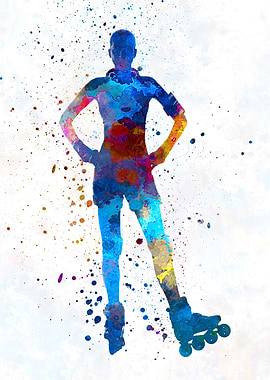 Woman in roller skates