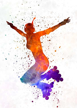 Woman in roller skates