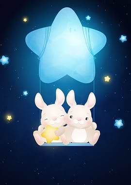 Sweet cute Bunny Friends