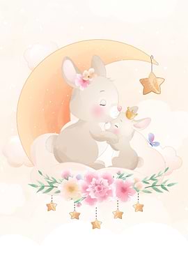 Sweet cute Bunny mummy