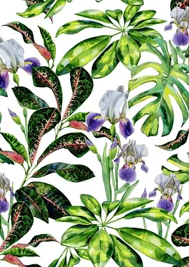 Watercolor Tropical Pat 12