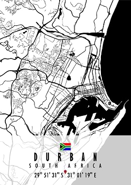 DURBAN MAP SOUTH AFRICA