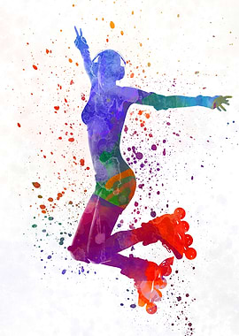 Woman in roller skates