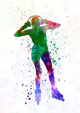Woman in roller skates
