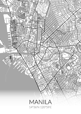 Manila City Map White