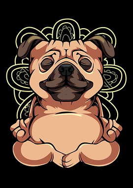 Pug Yoga Mandala Zen