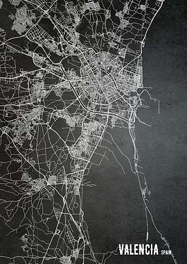 Valencia Spain city map