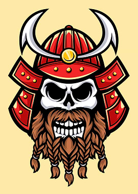 Samurai skull face