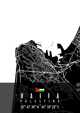 HAIFA MAP PALESTINE
