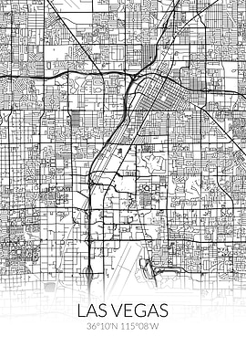 Las Vegas City Map White
