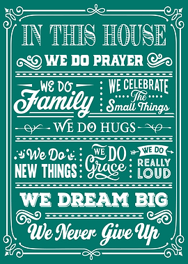 In This House Teal White