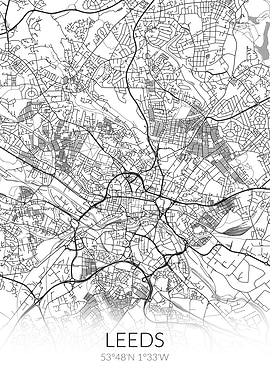 Leeds City Map White