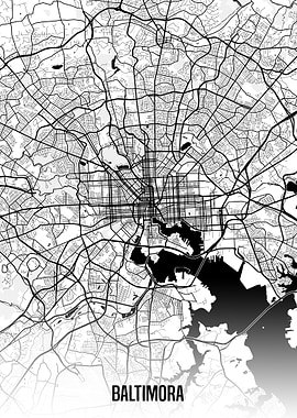 Baltimora white map