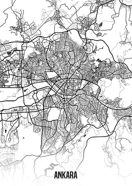 Ankara white map