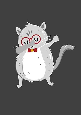 Dabbing Cat Dab Grey Kitty