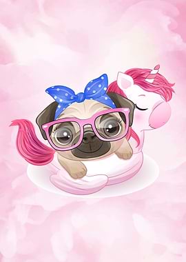 Sweet cute pug puppy