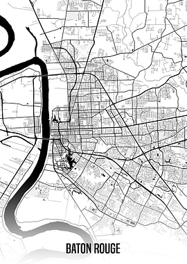 Baton Rouge white map